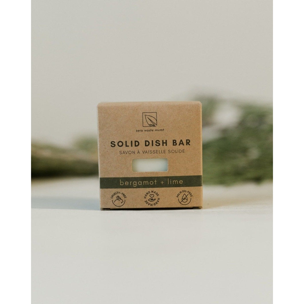 Solid Dish Bar | Bergamot + Lime | Vegan Organic Ingredients