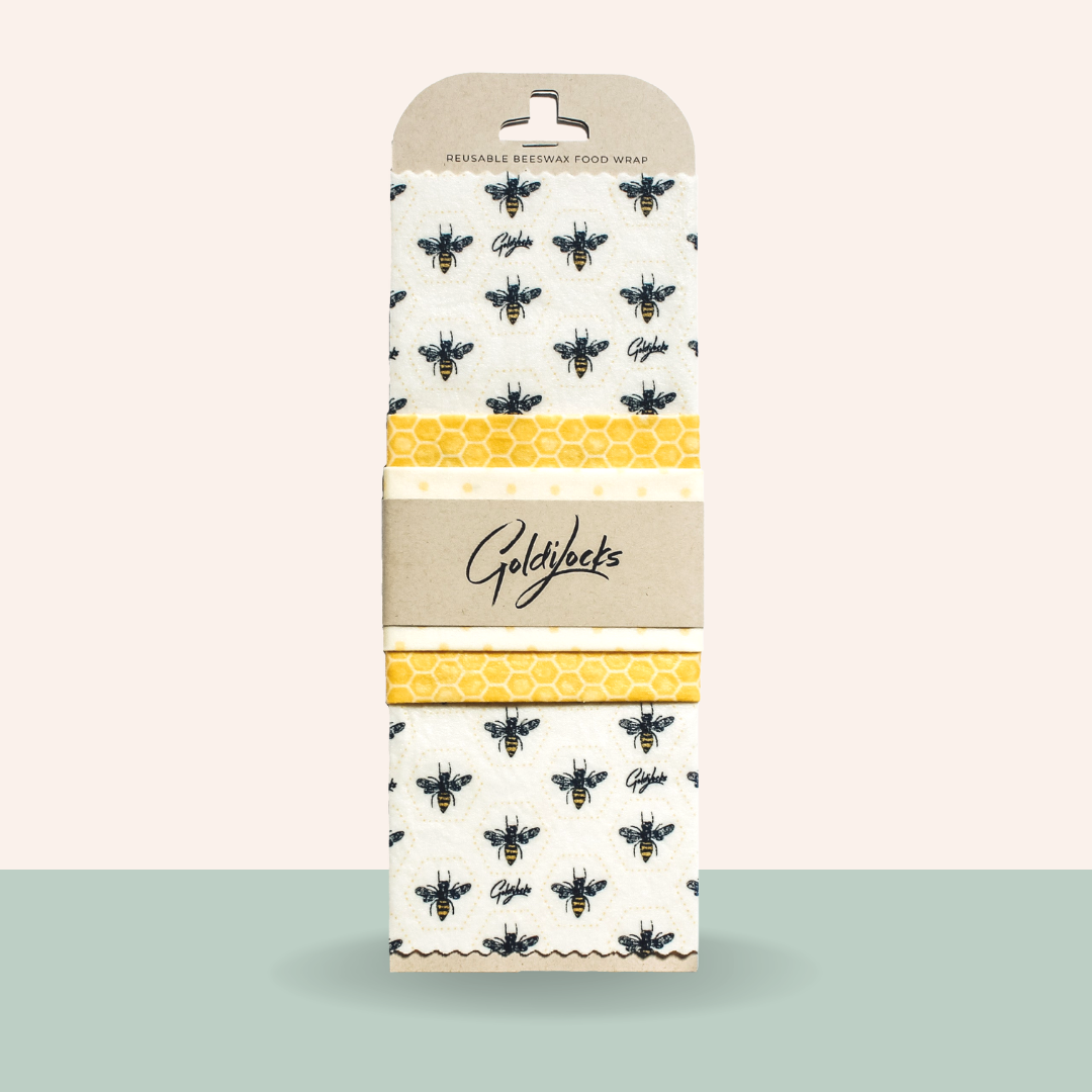 Beeswax Food Wraps: Honey Bees Set of 3