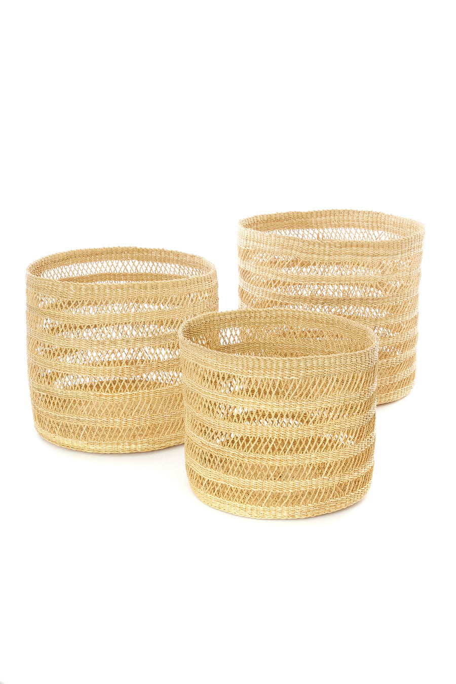 Lace Weave Basket Bins from Ghana