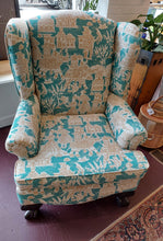 Load image into Gallery viewer, &quot;Marty&quot; Victorian Claw and Ball Feet Wingback Chair
