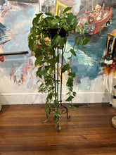 Load image into Gallery viewer, Antique Hand Crafted Twisted Wrought Iron Patio Plant Stand with Pot

