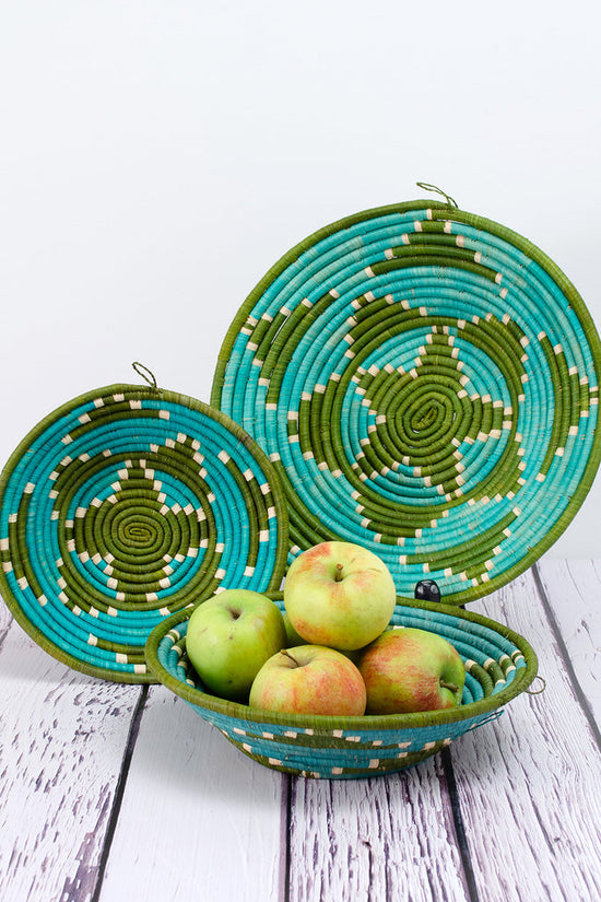 Ugandan Lake Wamala Raffia Coiled Baskets