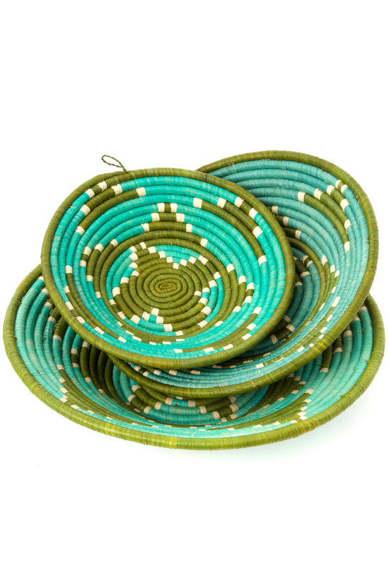 Ugandan Lake Wamala Raffia Coiled Baskets
