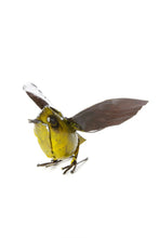 Load image into Gallery viewer, Yellow Recycled Metal Fluttering Bird Sculpture
