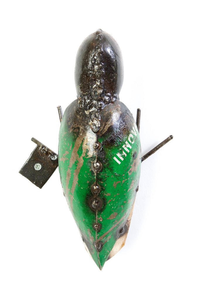 Colorful Hanging Woodpecker Recycled Oil Drum Sculpture