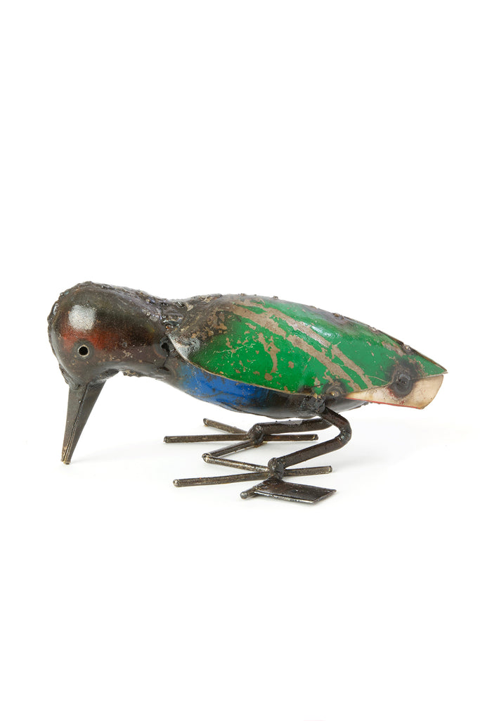 Colorful Hanging Woodpecker Recycled Oil Drum Sculpture